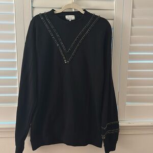 Collina Strada baguette crystals v-neck sweatshirt top